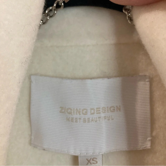 Z/QING Sz XS Oversized Woollen  Ombre Effect Open Front Pockets Collar Coat NEW - Picture 7 of 10